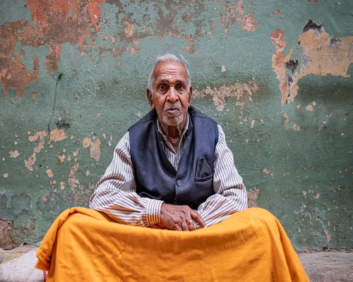 Portrait of senior man outdoors